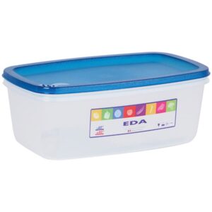 Photo de EDA Boîte rectangle 3 L naturel couvercle turquoise