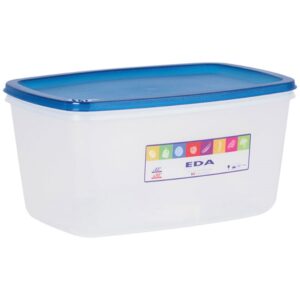 Photo de EDA Boîte rectangle 5,5 L naturel couvercle turquoise