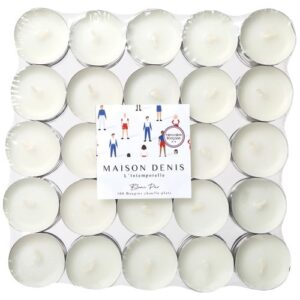 Photo de LE CHAT Pack 100 bougies chauffe-plats Blanches - L'intemporelle