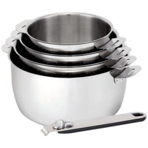 Photo de KITCHEN FUN Série 4 casseroles 14/20 cm + 1 poignée amovible - Move On - KITCHEN FUN