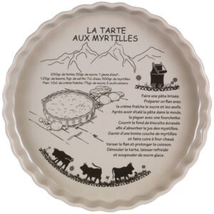 Photo de TABLE ET COOK Moule à tarte 28 cm Taupe - ''La Tarte aux Myrtilles''