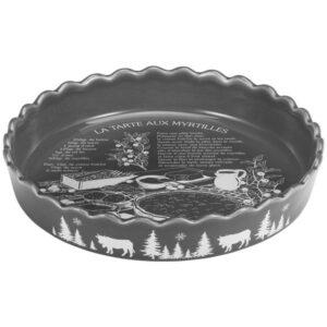 Photo de TABLE ET COOK Tourtière 30 cm Alpestre Grise / Recette Tarte aux Myrtilles - Festonné
