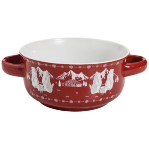 Photo de TABLE ET COOK Bol à soupe 13.5 cm Rouge - Marmottes