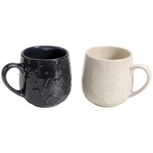 Photo de TABLE ET COOK Lot 2 mugs 39 cl Crème & Gris - Montagne