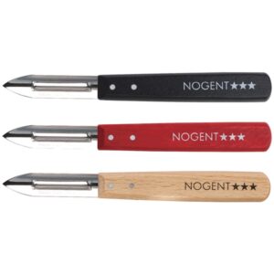 Photo de NOGENT Boîte 20 éplucheurs 2 tranchants Noir / Rouge / Hêtre - Classic Bois