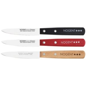 Photo de NOGENT Boîte 20 couteaux Office 9 cm Noir / Rouge / Hêtre - Classic Bois
