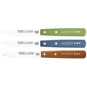 Photo de NOGENT Boîte 20 couteaux Office 9 cm Vert / Bleu / Cerisier - Classic Bois