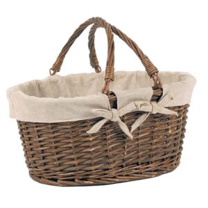 Photo de AUBRY GASPARD Panier ovale en osier brut doublure jute