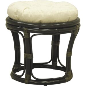 Photo de AUBRY GASPARD Tabouret en rotin Noir plus coussin