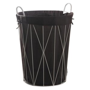 Photo de AUBRY GASPARD Panier à linge rond en métal dbl coton d45 blanc
