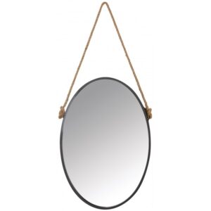 Photo de AUBRY GASPARD Miroir ovale métal Noir h50
