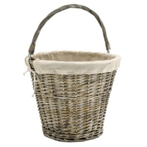 Photo de AUBRY GASPARD Panier rond en osier d39 gris et dbl jute