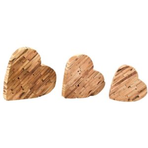 Photo de AUBRY GASPARD Série de trois coeur en bois à poser