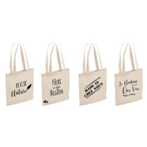 Photo de AUBRY GASPARD Sac tote bag en coton - quatre motifs assortis