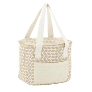 Photo de AUBRY GASPARD Sac lunch en jute naturel - dbl iso - motif Géométrique l20