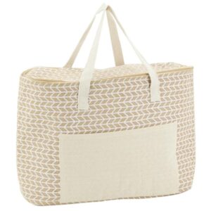 Photo de AUBRY GASPARD Sac lunch en jute naturel - dbl iso - motif Géométrique l46