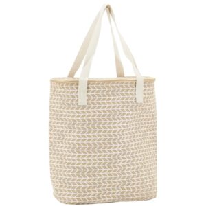 Photo de AUBRY GASPARD Sac lunch en jute naturel - dbl iso - motif Géométrique l32