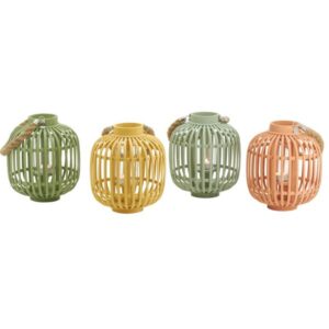 Photo de AUBRY GASPARD Lanterne bambou et verre h17 coloris ass