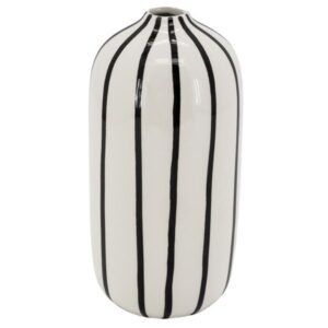 Photo de AUBRY GASPARD Vase en céramique h25,5 Blanc - strié Noir