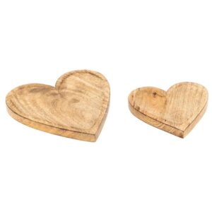 Photo de AUBRY GASPARD Série de deux corbeilles coeur en manguier