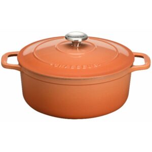 Photo de CHASSEUR Cocotte en fonte ronde 20 cm Tangerine - Sublime