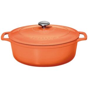 Photo de CHASSEUR Cocotte en fonte ovale 29 cm Tangerine - Sublime