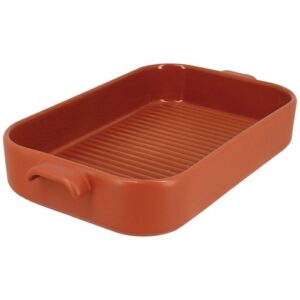 Photo de MENASTYL Plat à four grille rectangulaire 26.5 x 15 cm Terracotta - Octave