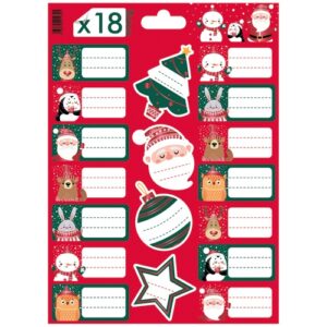 Photo de LES COULEURS DE L'EMBALLAGE Planche de 18 stickers noel