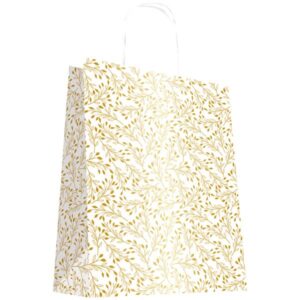 Photo de LES COULEURS DE L'EMBALLAGE Sac cabas kraft blanc or 24x32cm