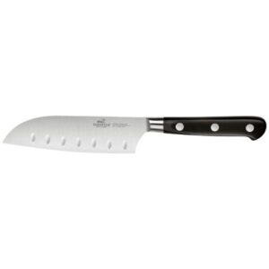 Photo de ROUSSELON DUMAS SABATIER Couteau Santoku alvéolé 13 cm - Idéal Inox & Rivets inox - Lion Sabatier