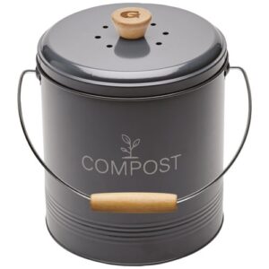 Photo de GUILLOUARD Seau à compost rond 4,5 L Gris