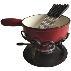 Photo de TABLE ET COOK Service à fondue 24 cm Rouge - Savoyard