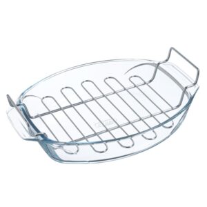 Photo de PYREX Plat à four ovale 39 x 27 cm / 4 L + grille inox - Let's Share !