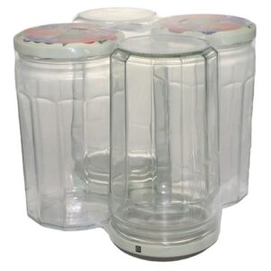 Photo de BJ Pack 4 confituriers 645ml couvercle décor fruits
