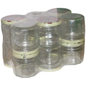 Photo de BJ Pack 12 confituriers 340ml couvercle décor fruits