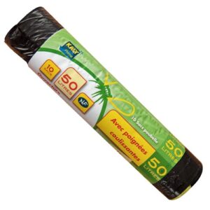 Photo de KALY PRIME Sac poubelle avec poignées coulissantes 50 L x 10