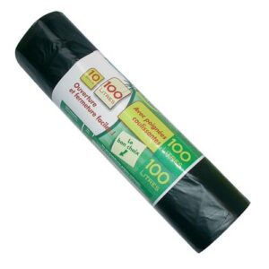 Photo de KALY PRIME Sac poubelle avec poignées coulissantes 100 L x 10