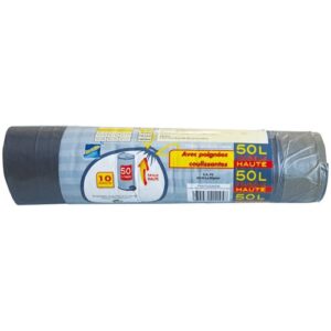 Photo de SPHERE Sac poubelle haute avec poignées coulissantes élastiques 50 L - Lot de 10