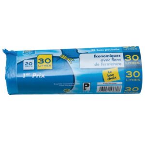 Photo de ELBE Lot de 20 Sacs Poubelle Economiques 30 L 12 microns Bleus
