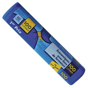 Photo de ELBE Lot de 10 Sacs Poubelle Economiques 100 L 18 microns Bleus