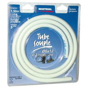 Photo de MISTRAL GAZ Tuyau gaz butane propane Ø 6 mm x 1.5 m avec 2 colliers