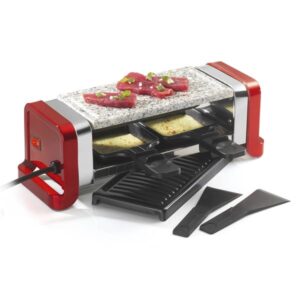 Photo de KITCHENCHEF Raclette / Gril / Pierre 2 personnes Rouge Métal - GR202-350R