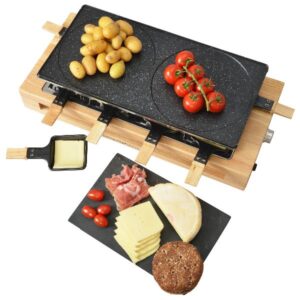 Photo de KITCHENCHEF Appareil à raclette, Grill & Crêpes 8 personnes - KCWOOD8MAXI