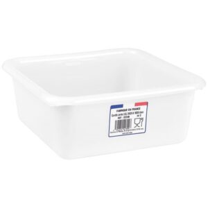 Photo de ALUMINIUM ET PLASTIQ Cuvette carrée 24cm 3.5l blanc alimentaire