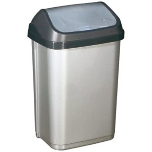 Photo de ALUMINIUM ET PLASTIQ Poubelle couvercle basculant 25l