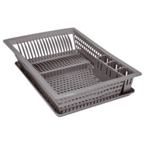 Photo de ALUMINIUM ET PLASTIQ Egouttoir à vaisselle + plateau - 48x35,5 cm - gris