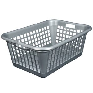 Photo de ALUMINIUM ET PLASTIQ Corbeille à linge 60 L Gris Silver
