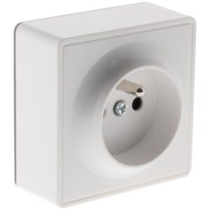 Photo de ZENITECH Prise 2pt 16a saillie vulco blanc sous film
