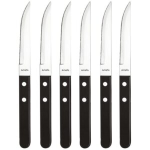 Photo de AMEFA Coffret 6 couteaux à steak / pizza Noir - Steak Pizza 2.0