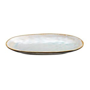 Photo de MEDARD DE NOBLAT Plat ovale extra-large 36 x 22 cm - Shadow Aqua